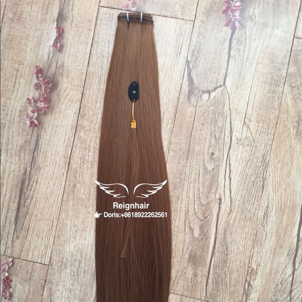 Human hair Flat weft,color 8